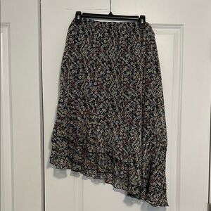 Floral Asymmetrical Hem Skirt